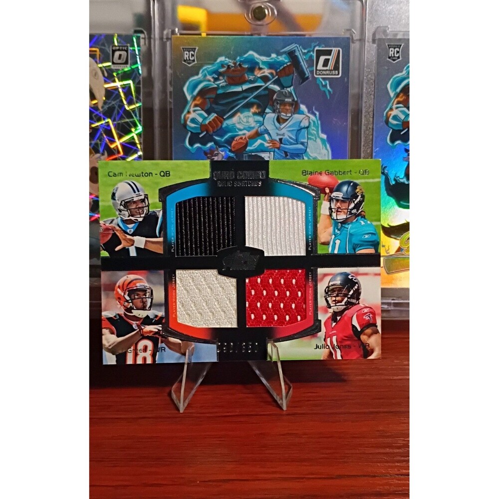 2011 Topps Prime - Quad Combo Relics A.J. Green, Julio Jones, Cam Newton /350